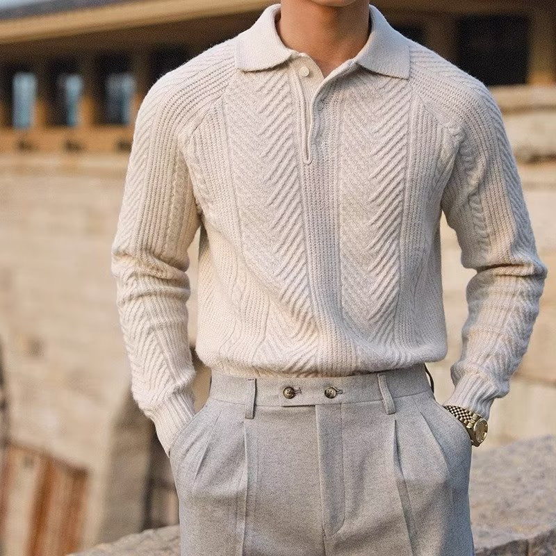 The Asan Textured Knit Polo