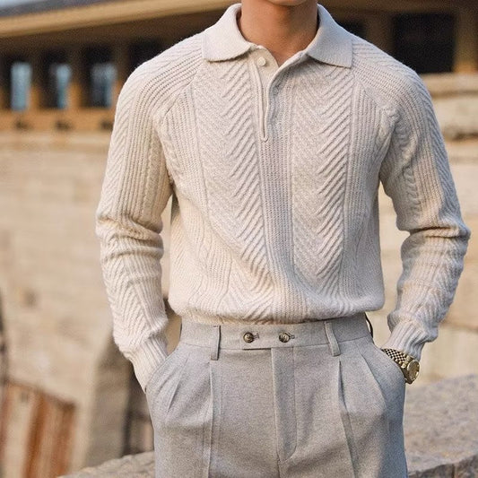 The Asan Textured Knit Polo