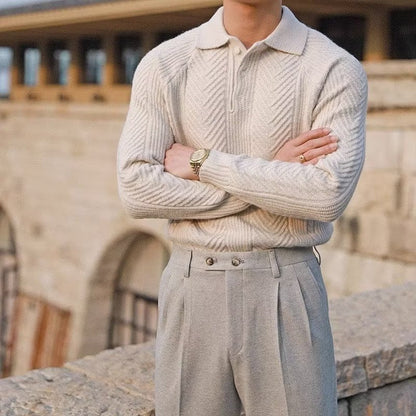 The Asan Textured Knit Polo