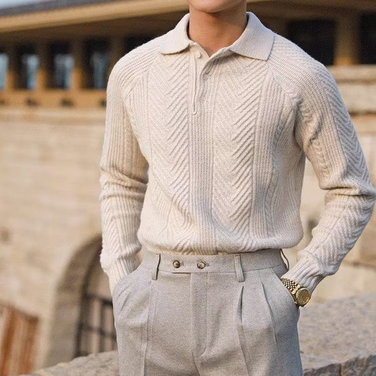 The Asan Textured Knit Polo