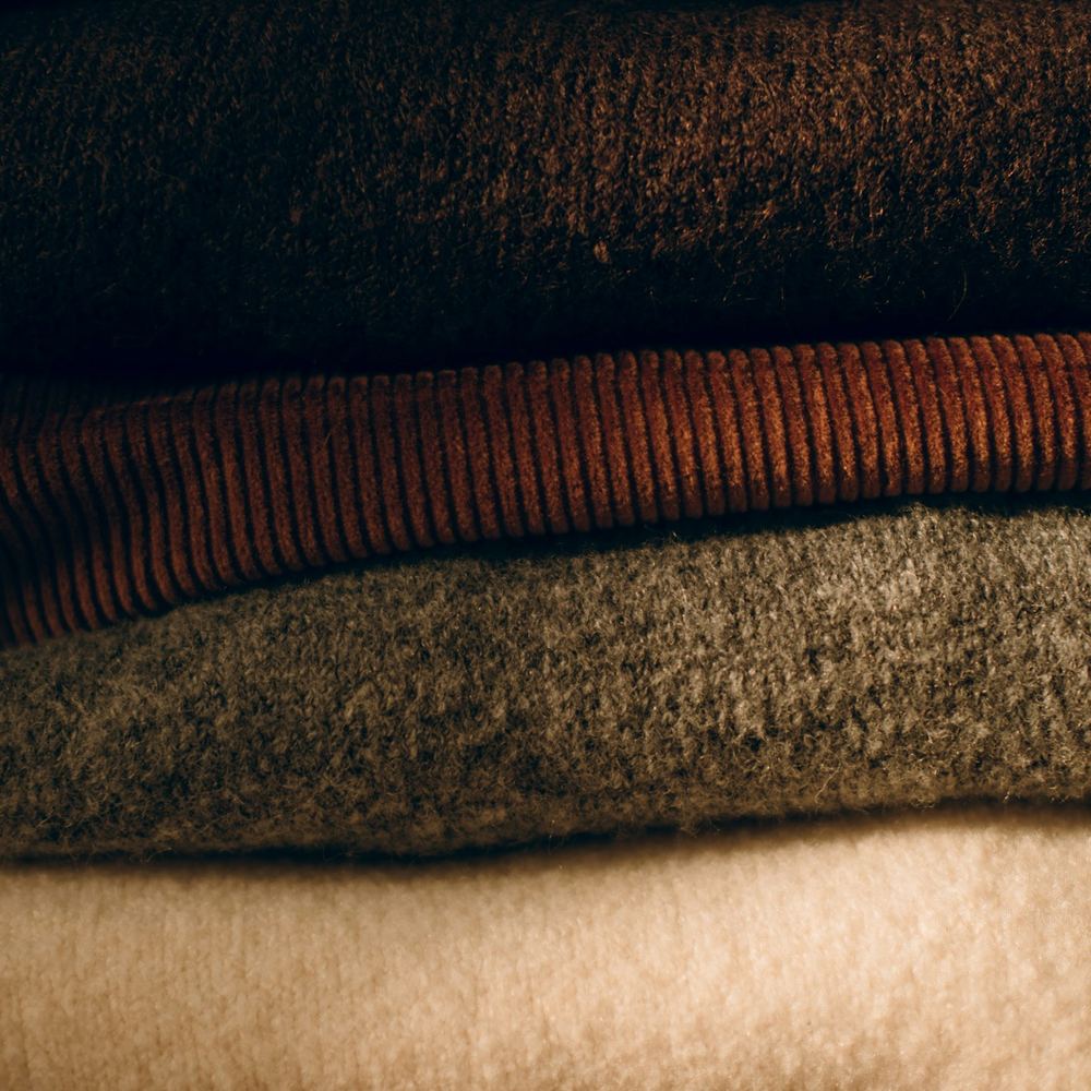 Folded knitwear in neutral colours